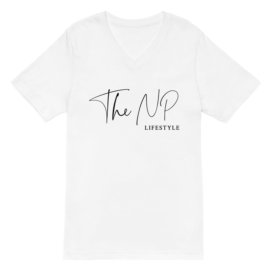 The NP Lifestyle Short Sleeve Shirt (V Neck)- White